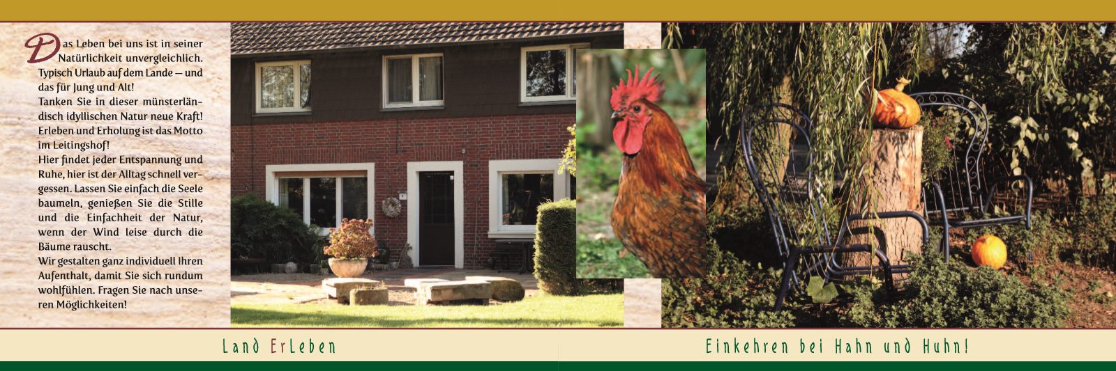 Broschüre Seite 3 – Einkehren bei Hahn und Huhn, Natur und Erholung